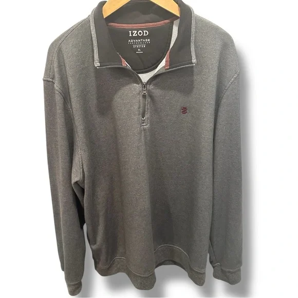 Izod Gray Zip Up Sweater - Picture 1 of 7